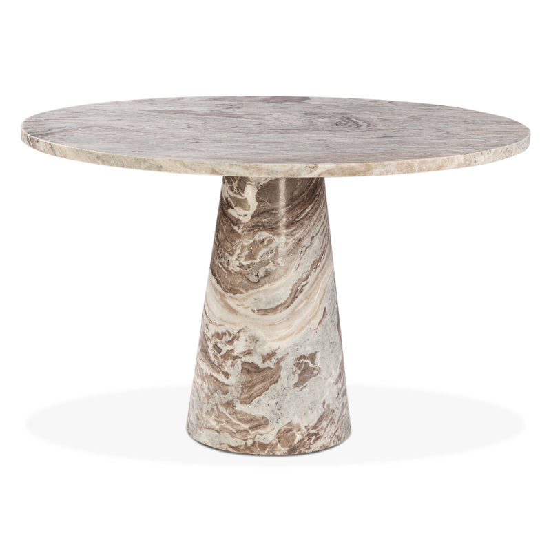 Orren Ellis Malaz 48" Round Dining Table In Brown Toronto Marble ...